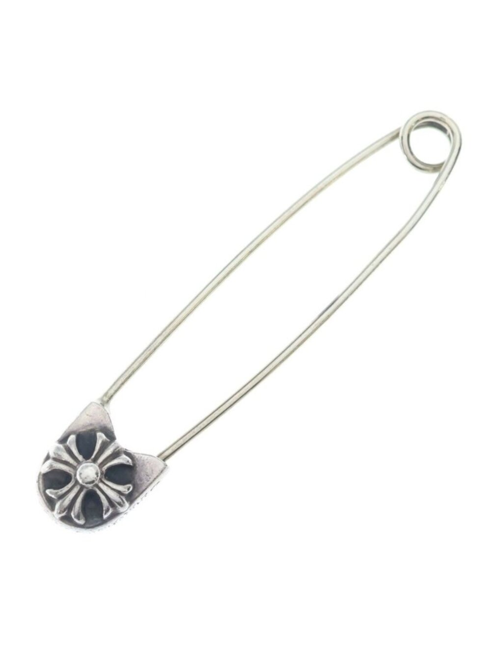 Chrome Hearts Safetypin LG Safety Pin Large Silver Necklace